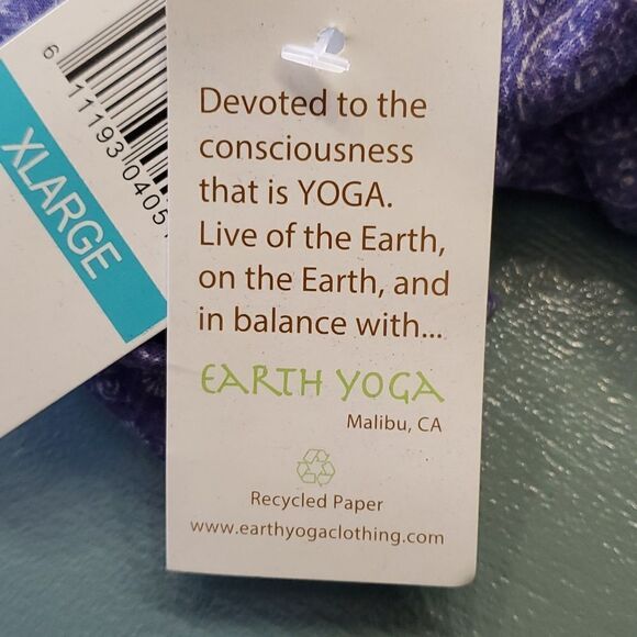 EARTH YOGA,  LIGHT WEIGHT TOP IS NWT. Size XL, purple long sleeve tunic. - Picture 6 of 9